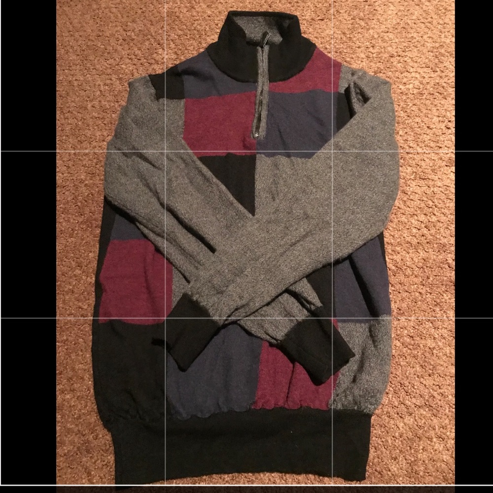 Multicolor sweater zip up polo style
